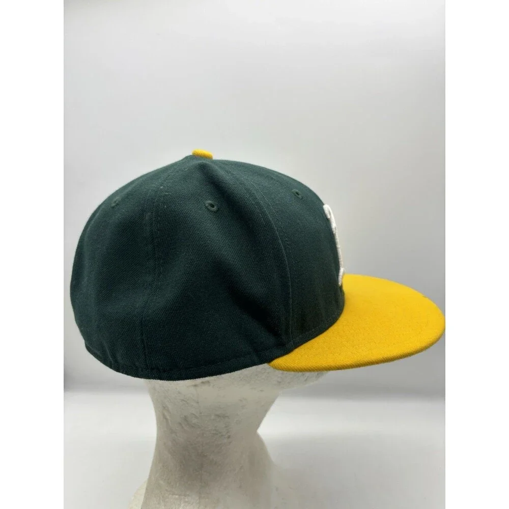 New Era 59FIFTY Oakland Athletics MLB On-Field Fitted Hat 7 3/8 Green Yellow